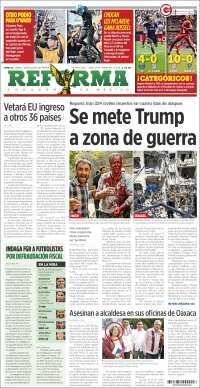 Portada de Reforma (México)