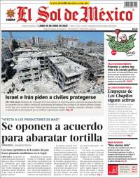 Portada de El Sol de México (México)