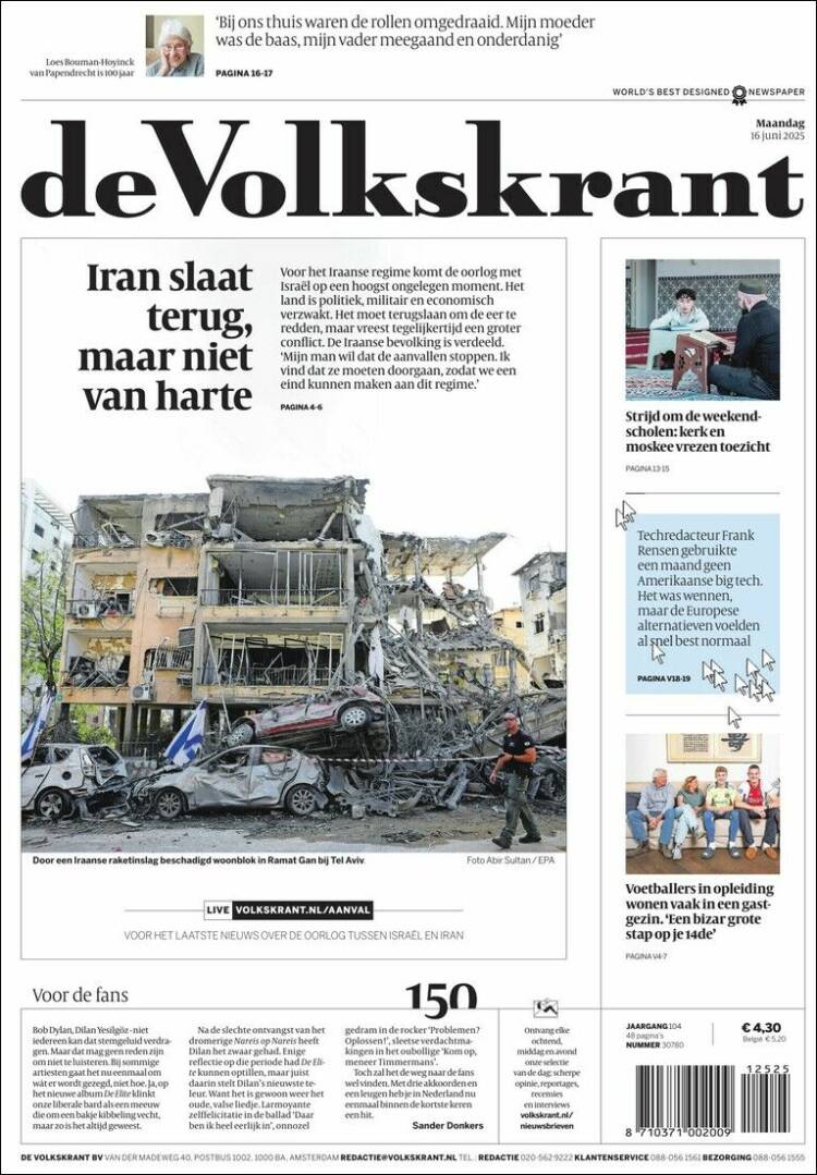 Portada de De Volkskrant (Netherlands)