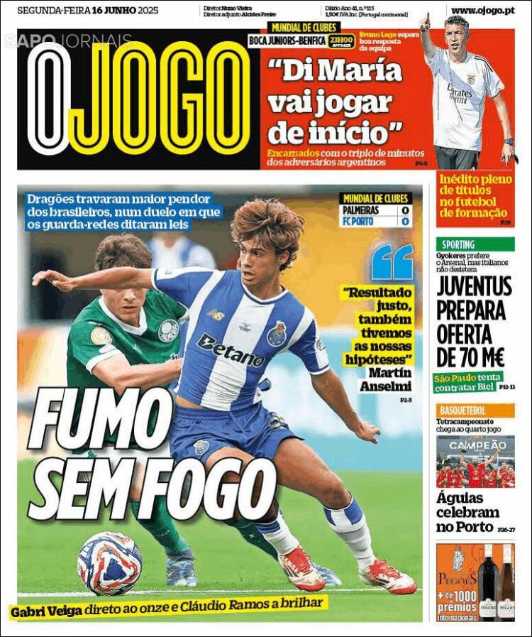 Portada de O Jogo (Portugal)