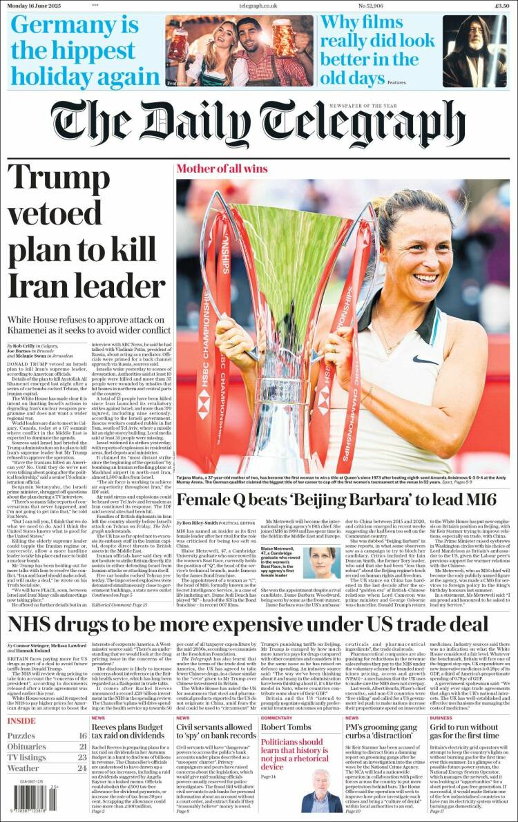 Portada de Daily Telegraph (United Kingdom)