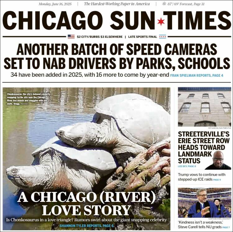 Portada de Chicago Sun-Times (USA)