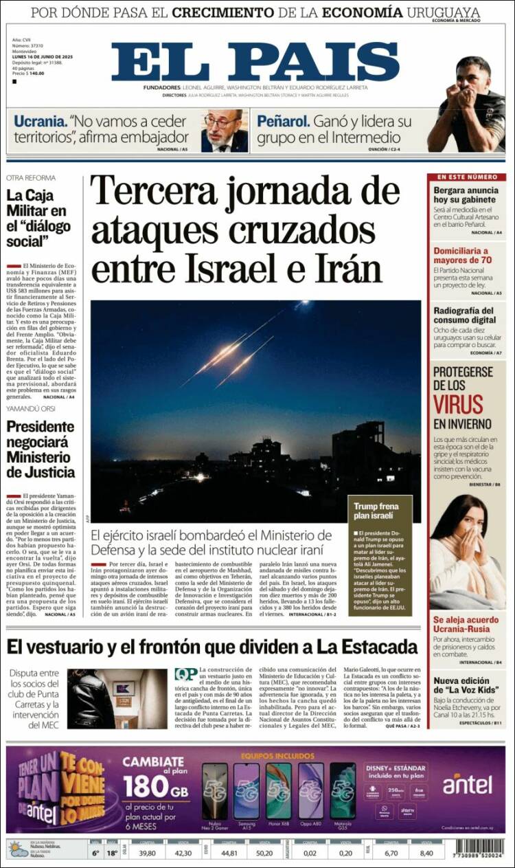 Portada de El País (Uruguay)