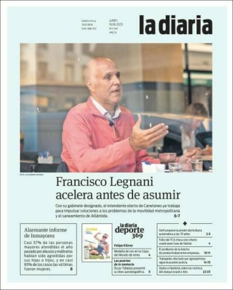 Portada de La Diaria (Uruguay)