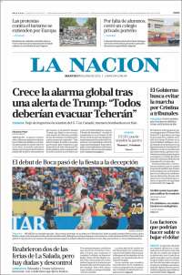 Portada de La Nación (Argentina)