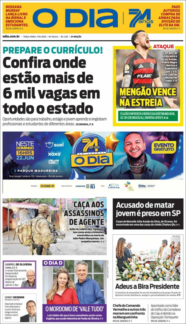 Portada de O Dia (Brasil)