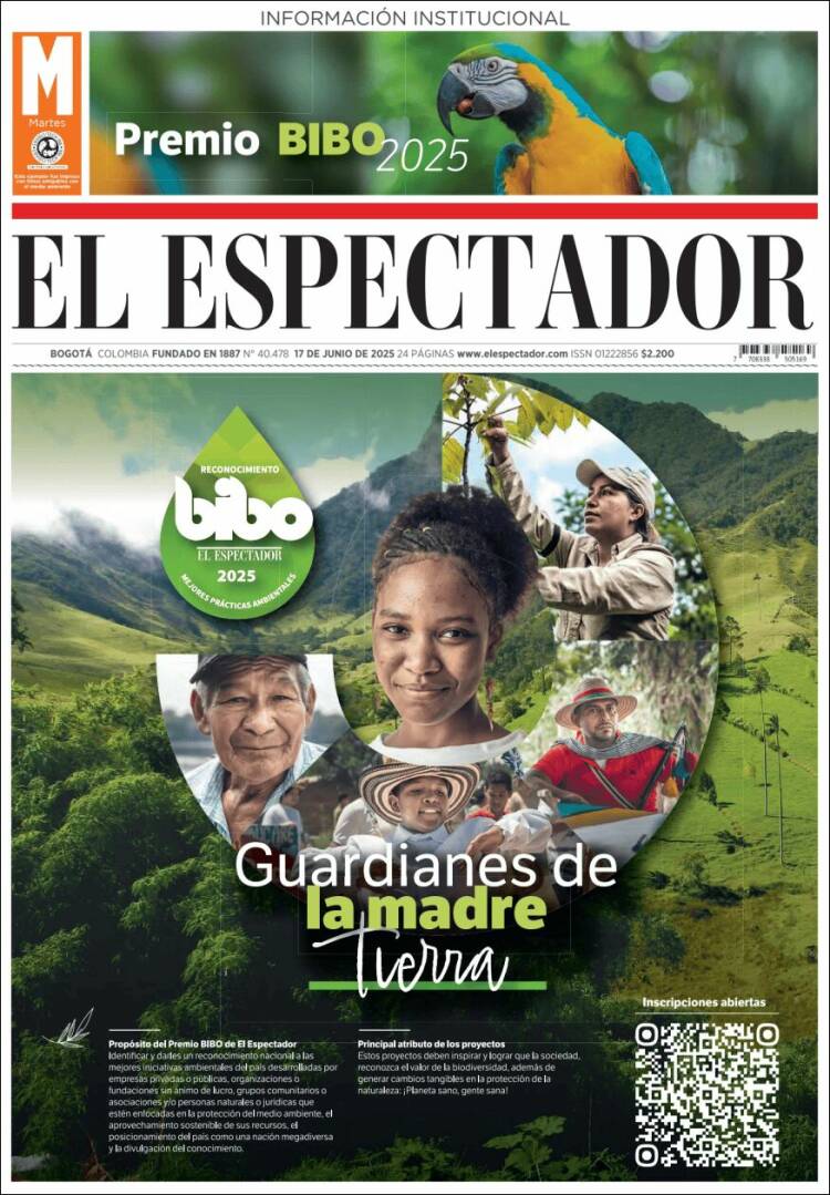 Portada de El Espectador (Colombia)