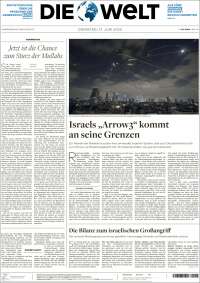 Portada de Die Welt (Germany)