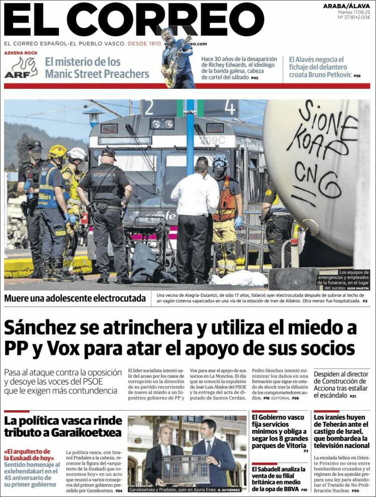 Portada de El Correo - Álava (España)