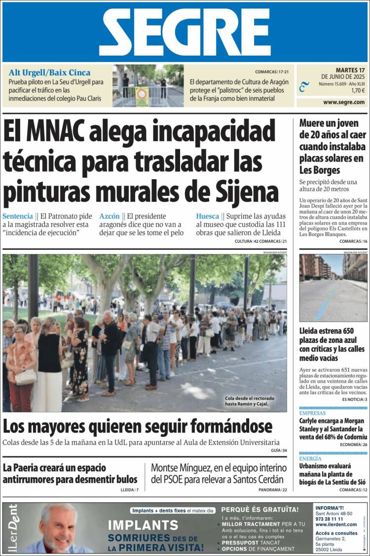 Portada de Segre  (España)