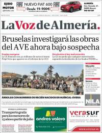 Portada de La Voz de Almería (España)
