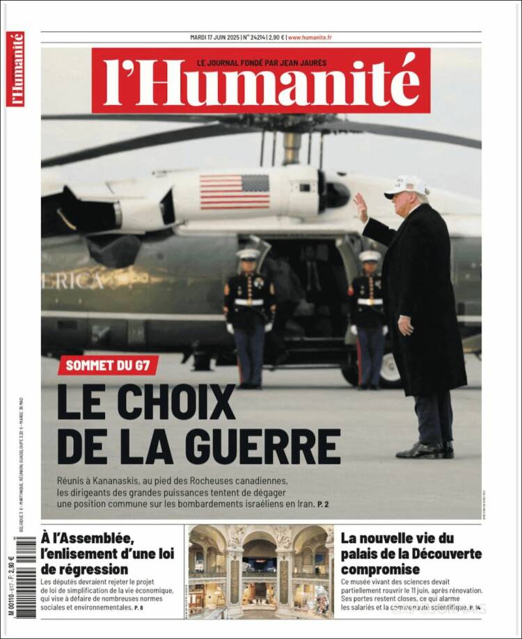 Portada de l'Humanite (France)