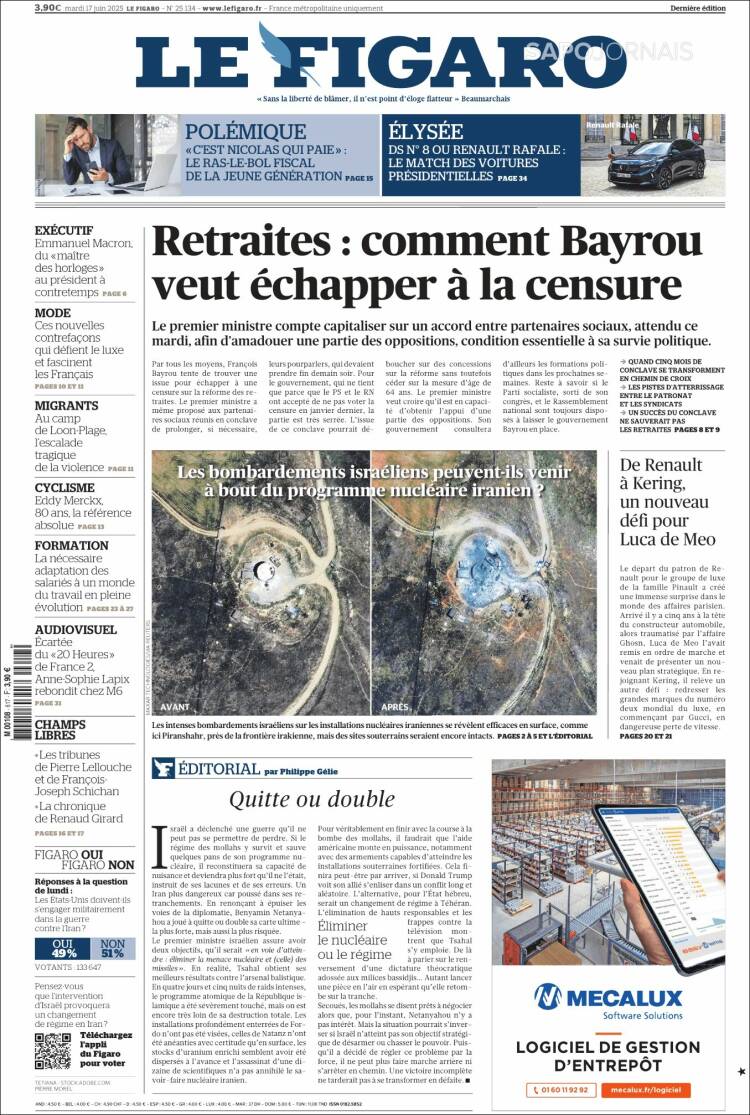Portada de Le Figaro (France)