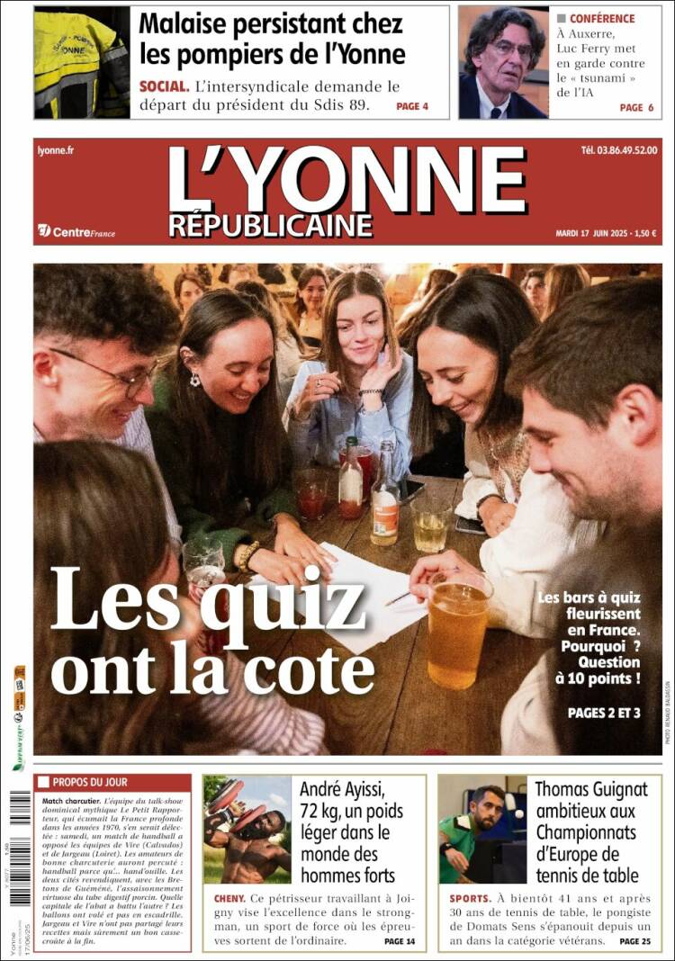 Portada de L'Yonne-Républicaine (France)
