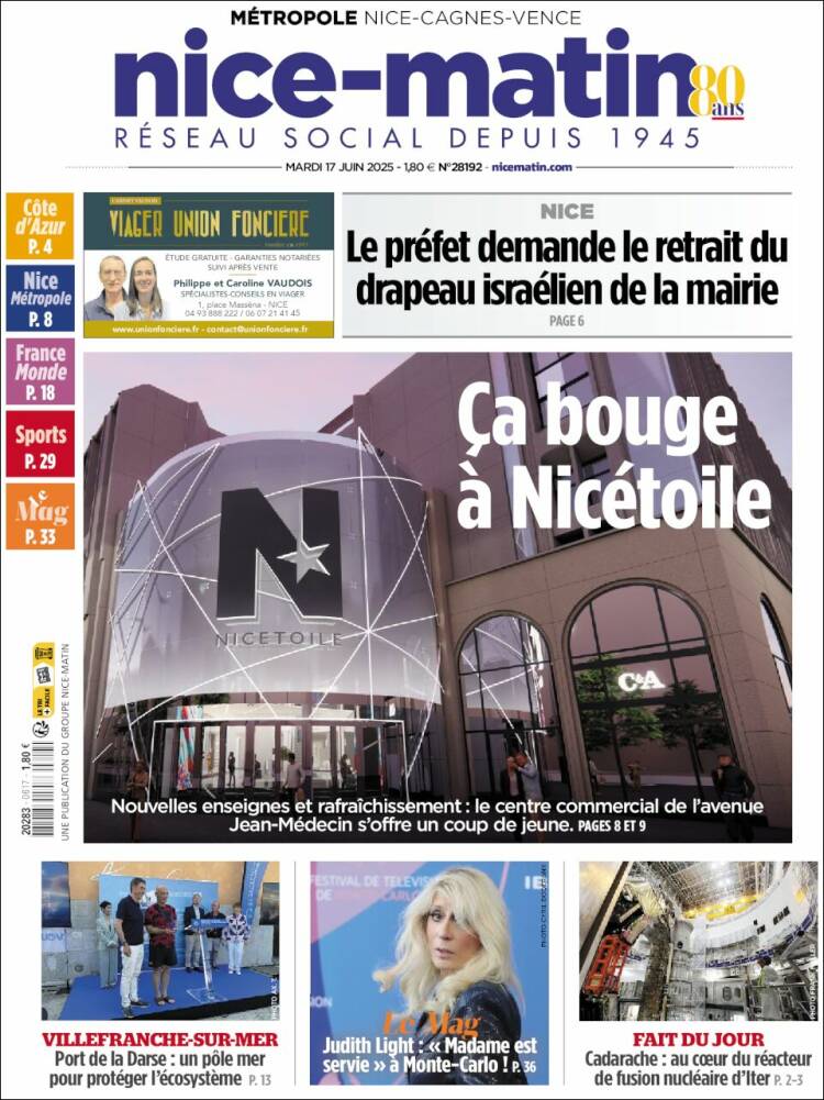 Portada de Nice-Matin (France)