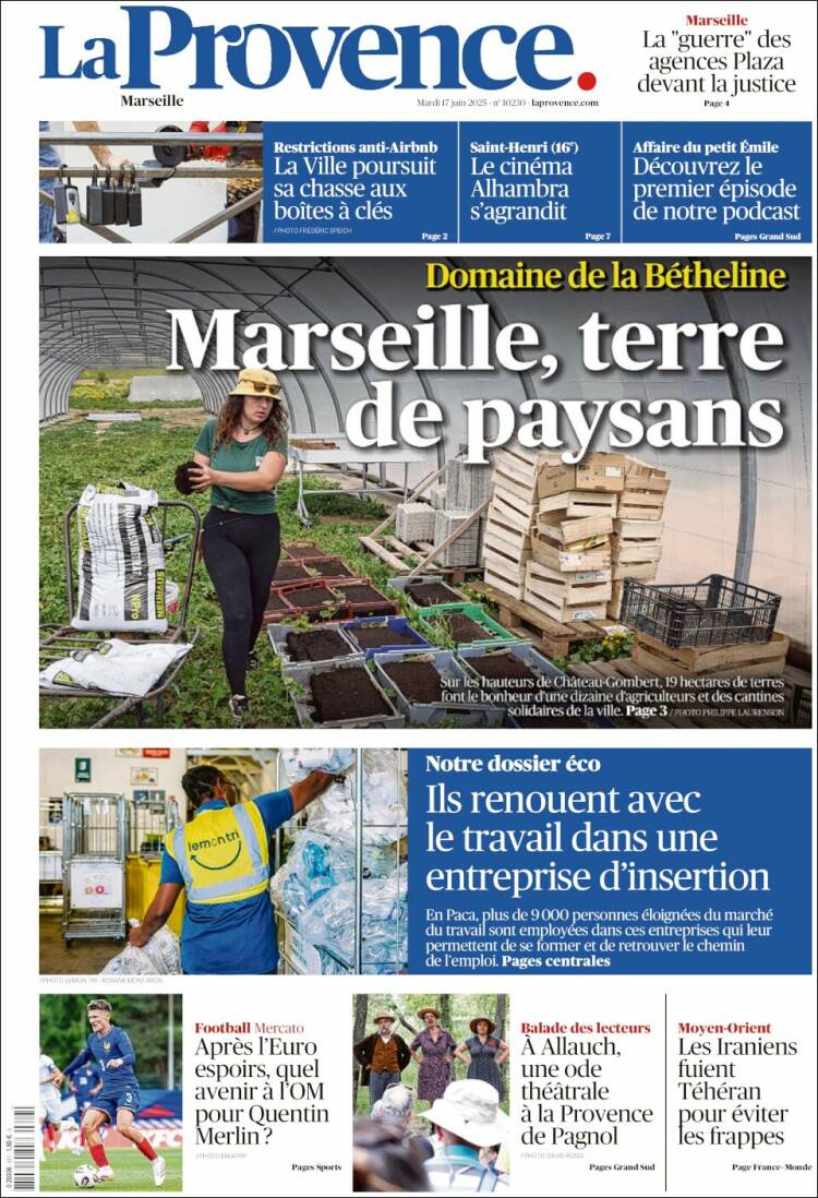 Portada de La Provence (Francia)