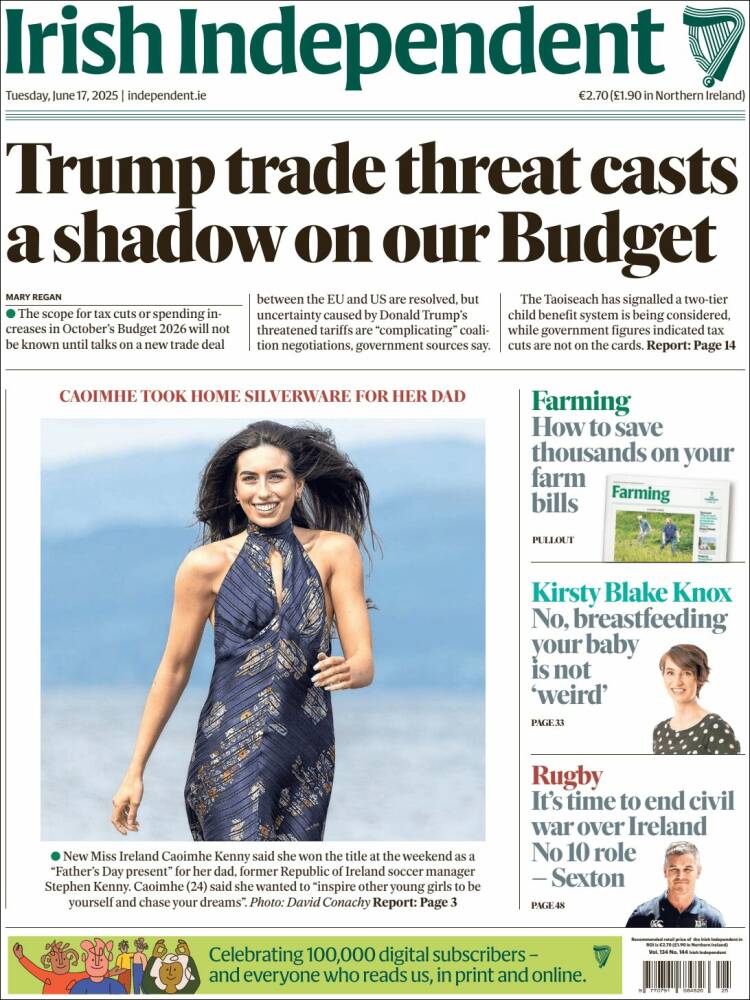 Portada de Irish Independent (Ireland)