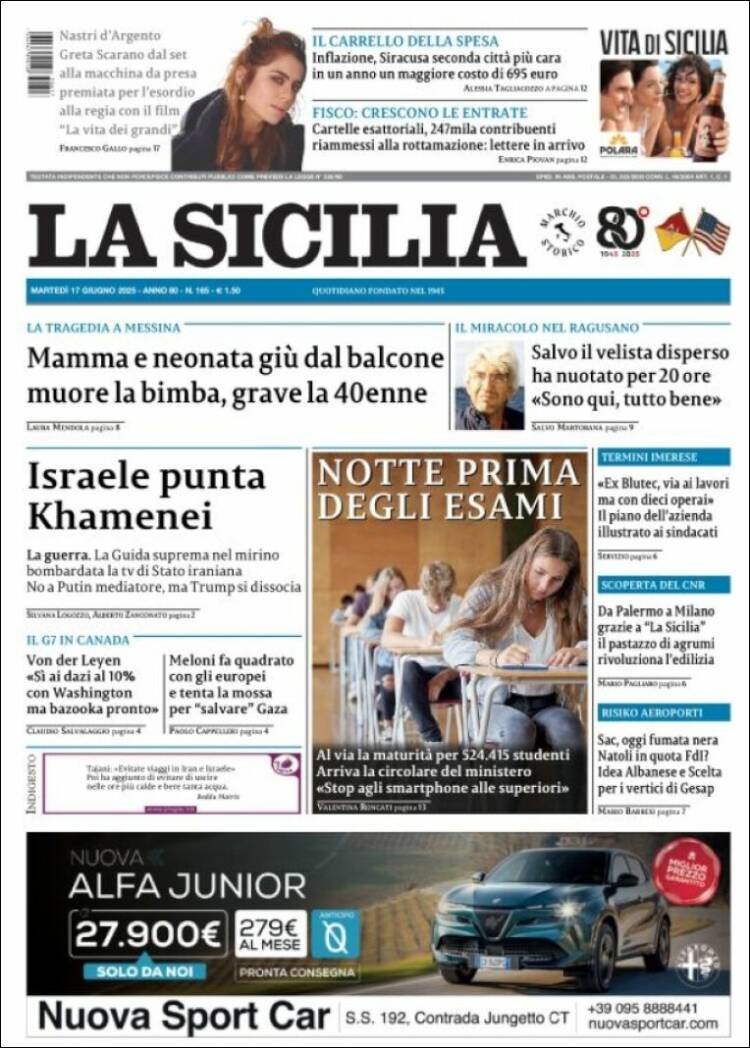 Portada de La Sicilia (Italy)