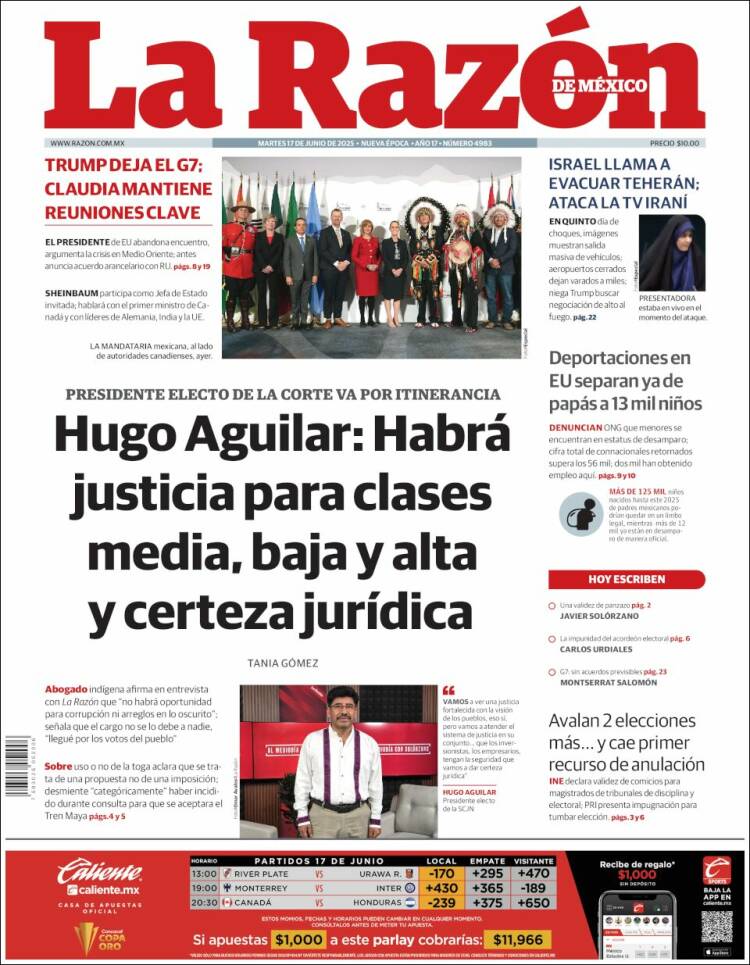 Portada de La Razón (México)