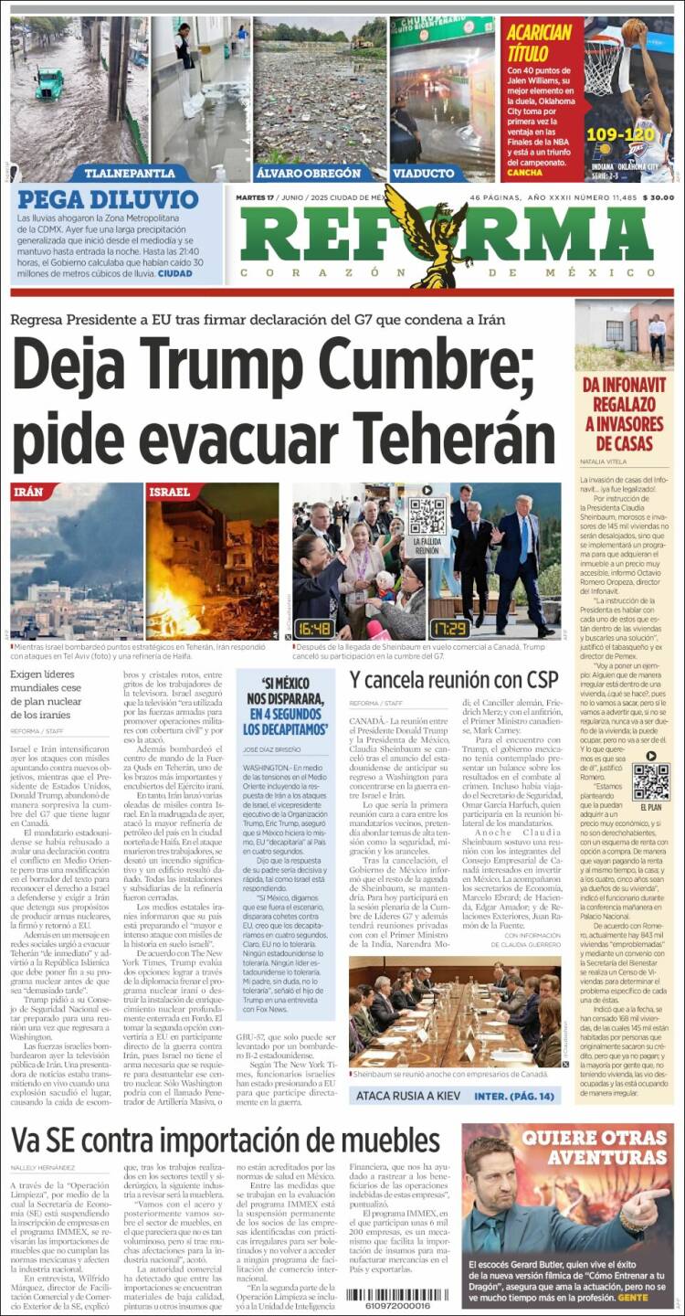 Portada de Reforma (México)