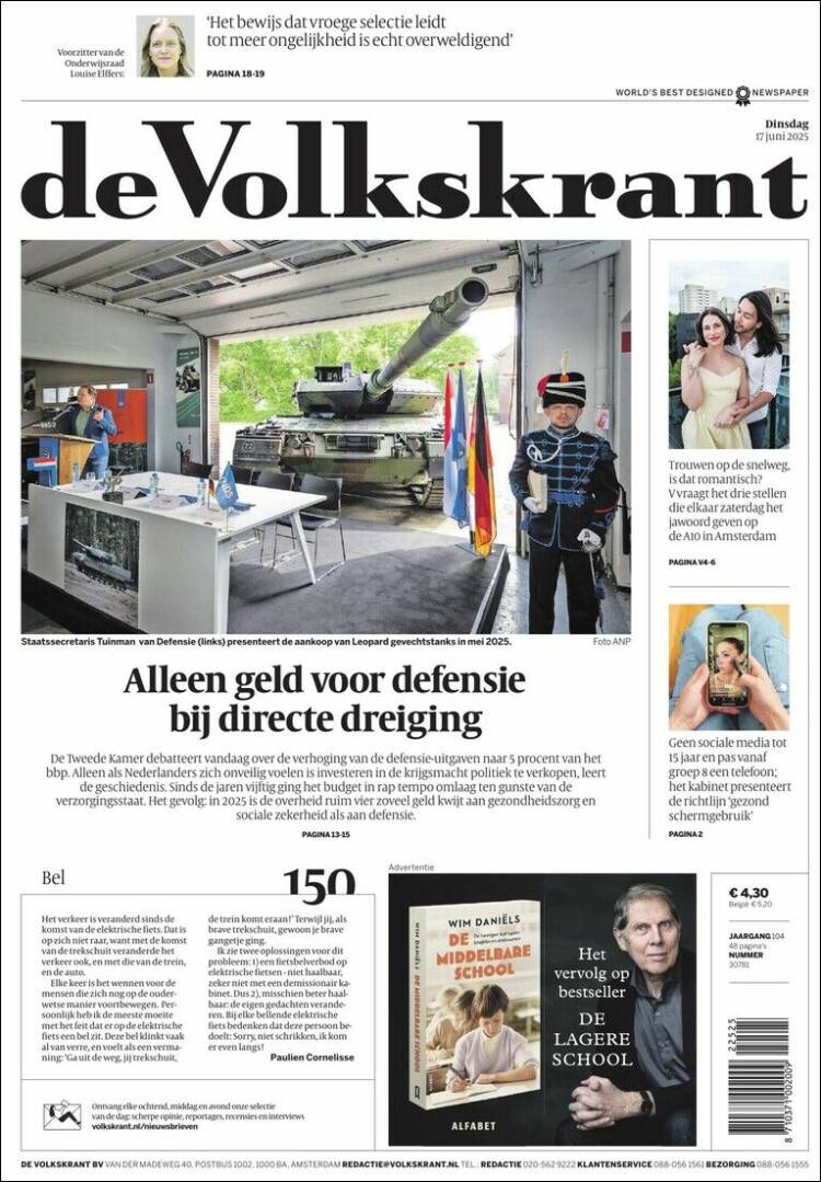 Portada de De Volkskrant (Netherlands)