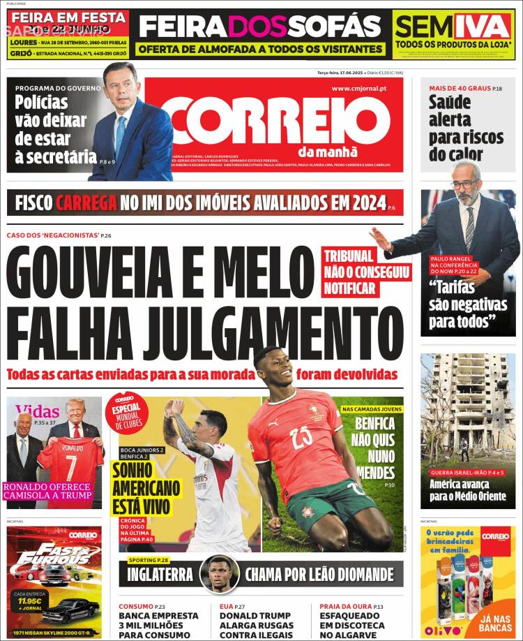 Portada de Correio da Manhã (Portugal)