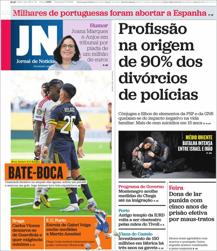 Portada de Jornal de Notícias (Portugal)