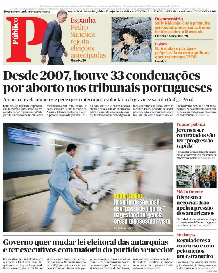 Portada de Público (Portugal)