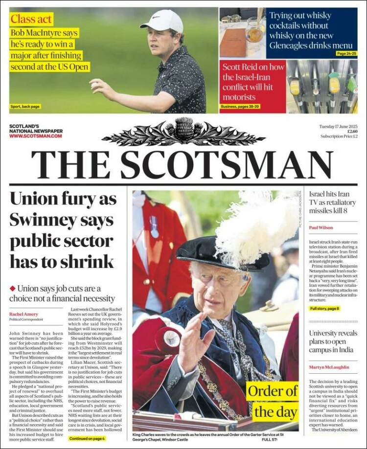 Portada de The Scotsman (United Kingdom)