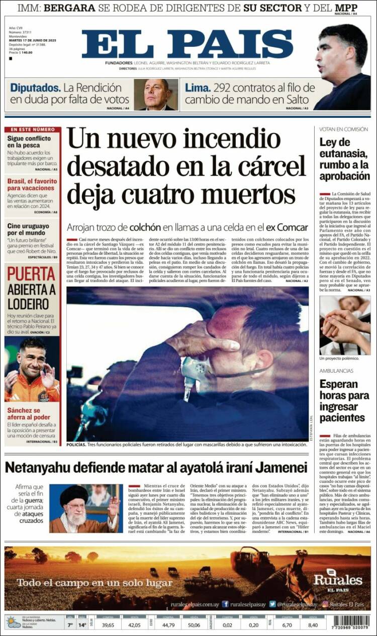 Portada de El País (Uruguay)