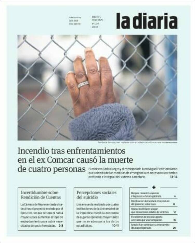 Portada de La Diaria (Uruguay)