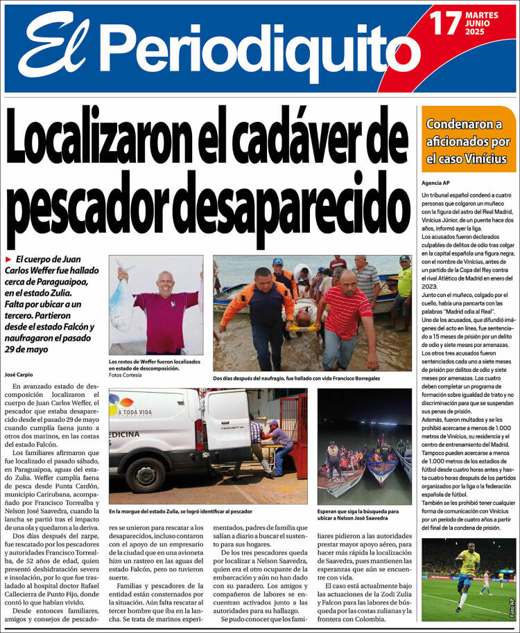 Portada de Periodiquito de Aragua (Venezuela)