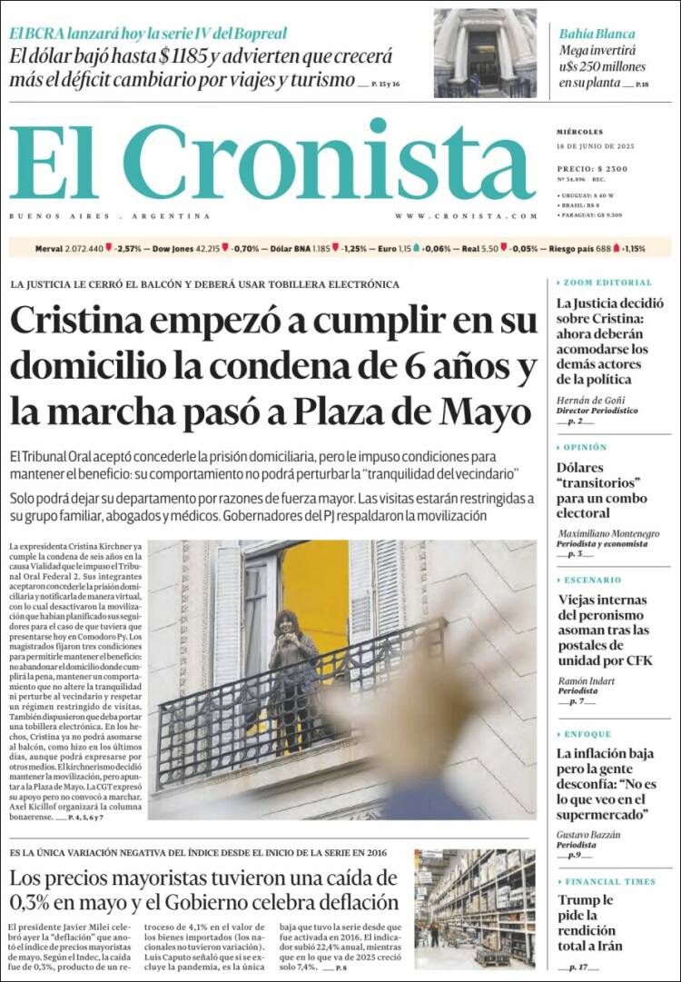 Portada de El Cronista Comercial (Argentina)