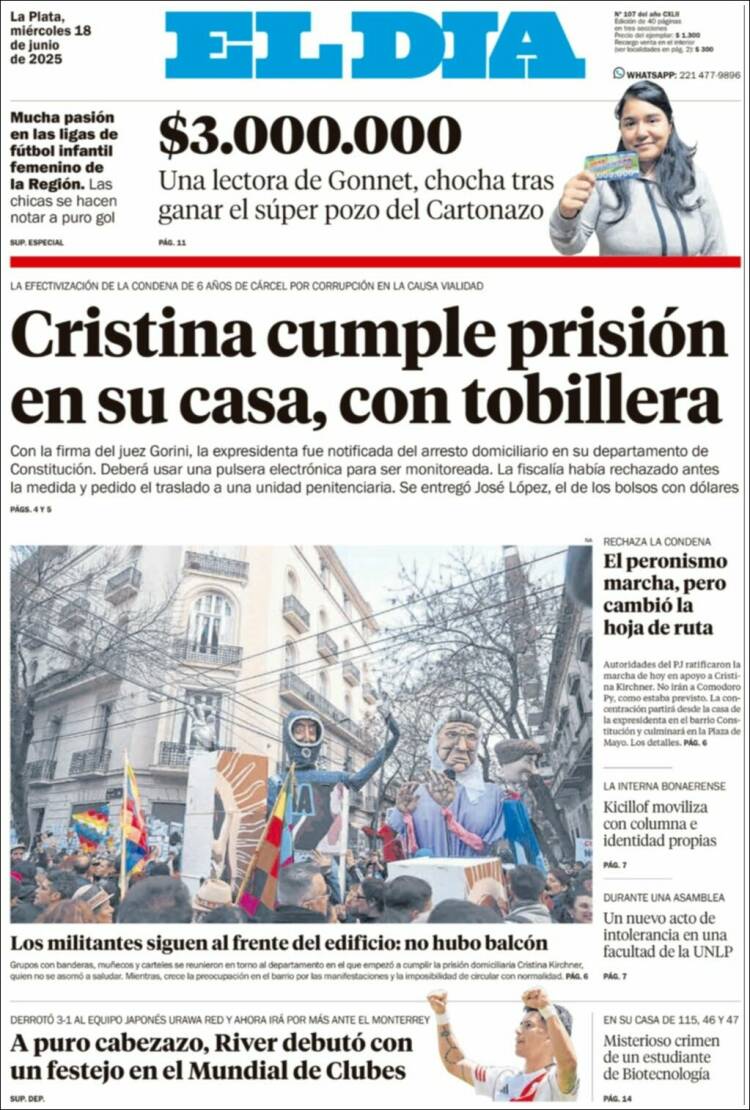 Portada de El Día de la Plata (Argentina)