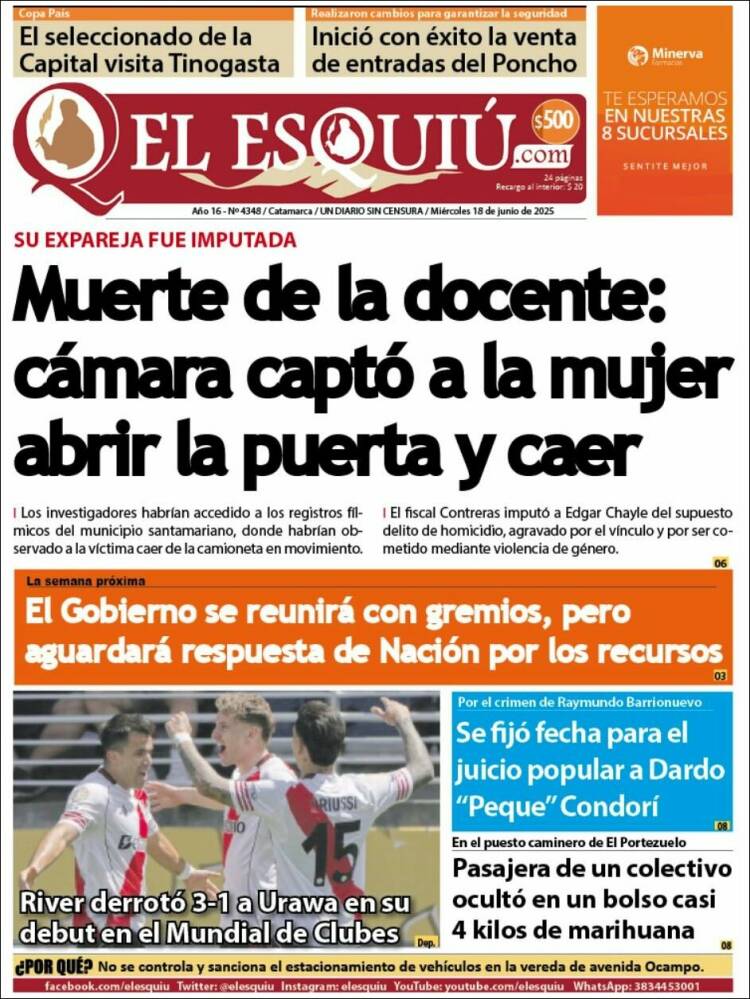 Portada de El Esquiu (Argentina)