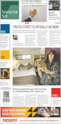 Portada de The Vancouver Sun (Canada)