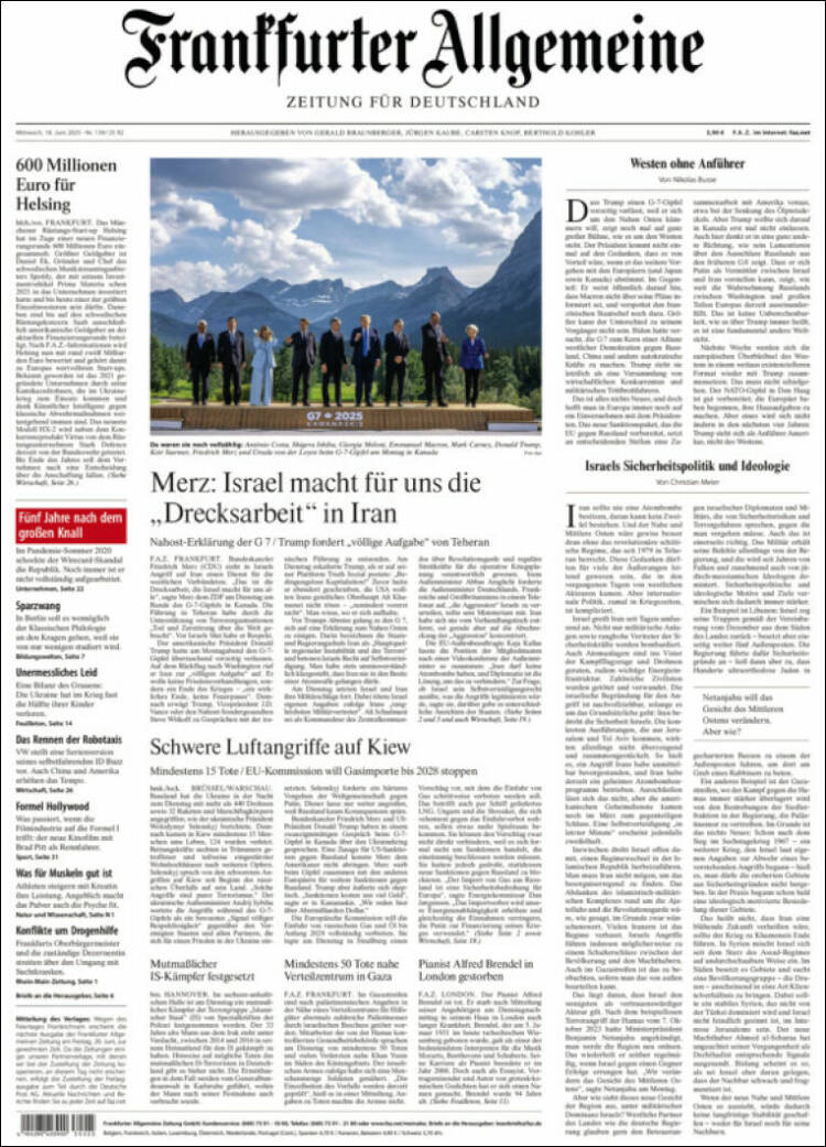 Portada de Frankfurter Allgemeine (Germany)