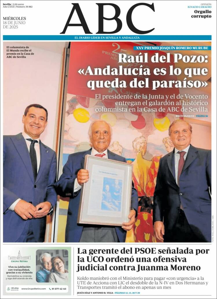 Portada de ABC - Sevilla (España)