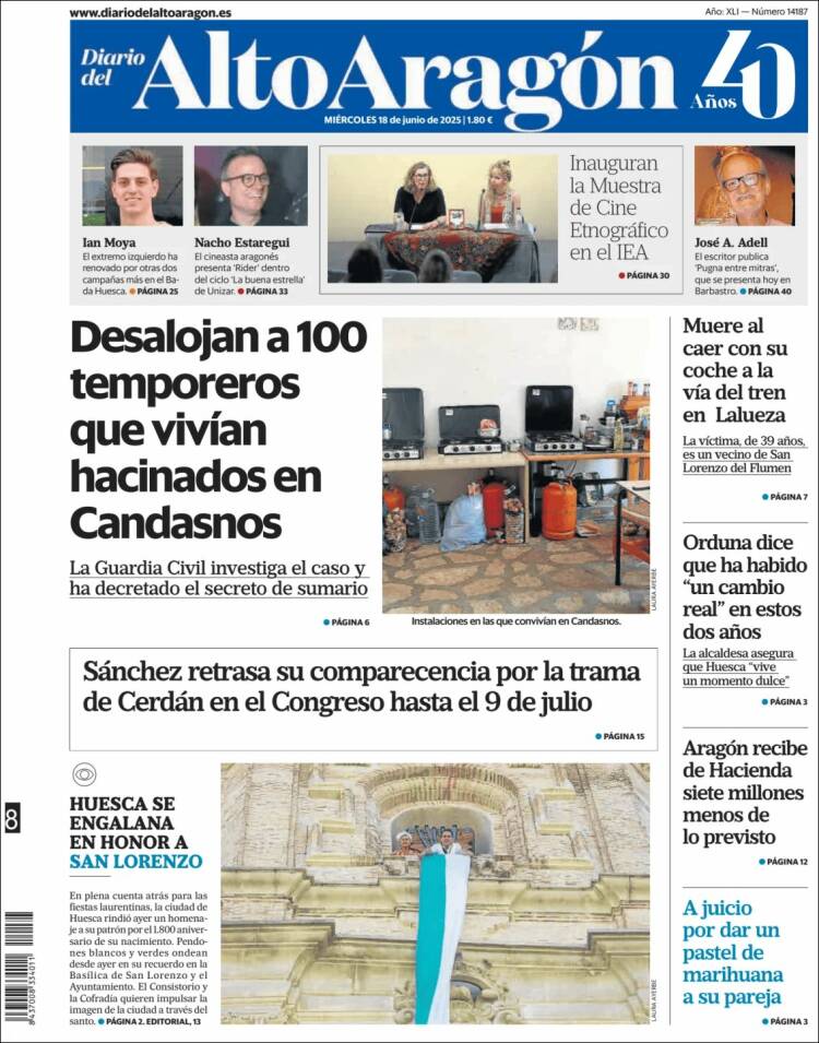 Portada de Diario del AltoAragón (España)