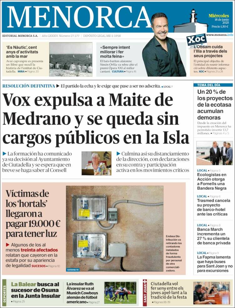 Portada de Menorca - Diario Insular (España)
