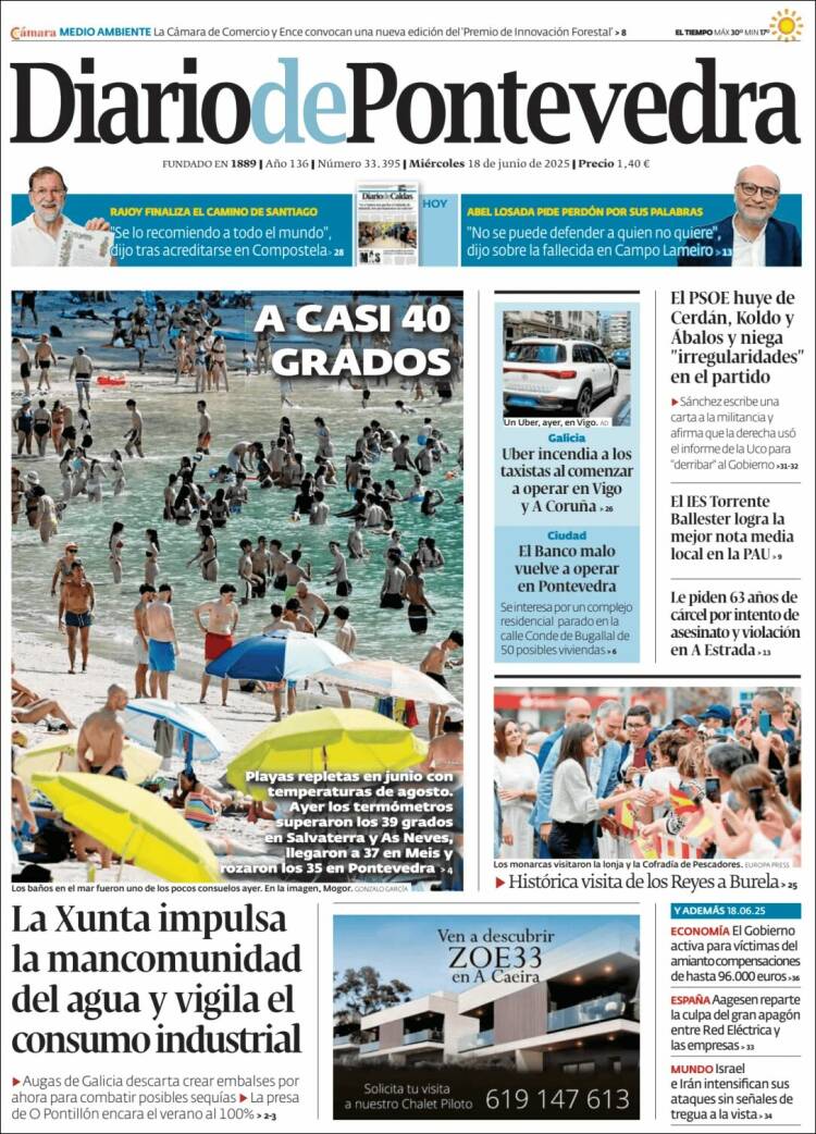 Portada de Diario de Pontevedra (Spain)