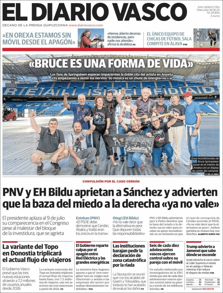 Portada de Diario Vasco (España)