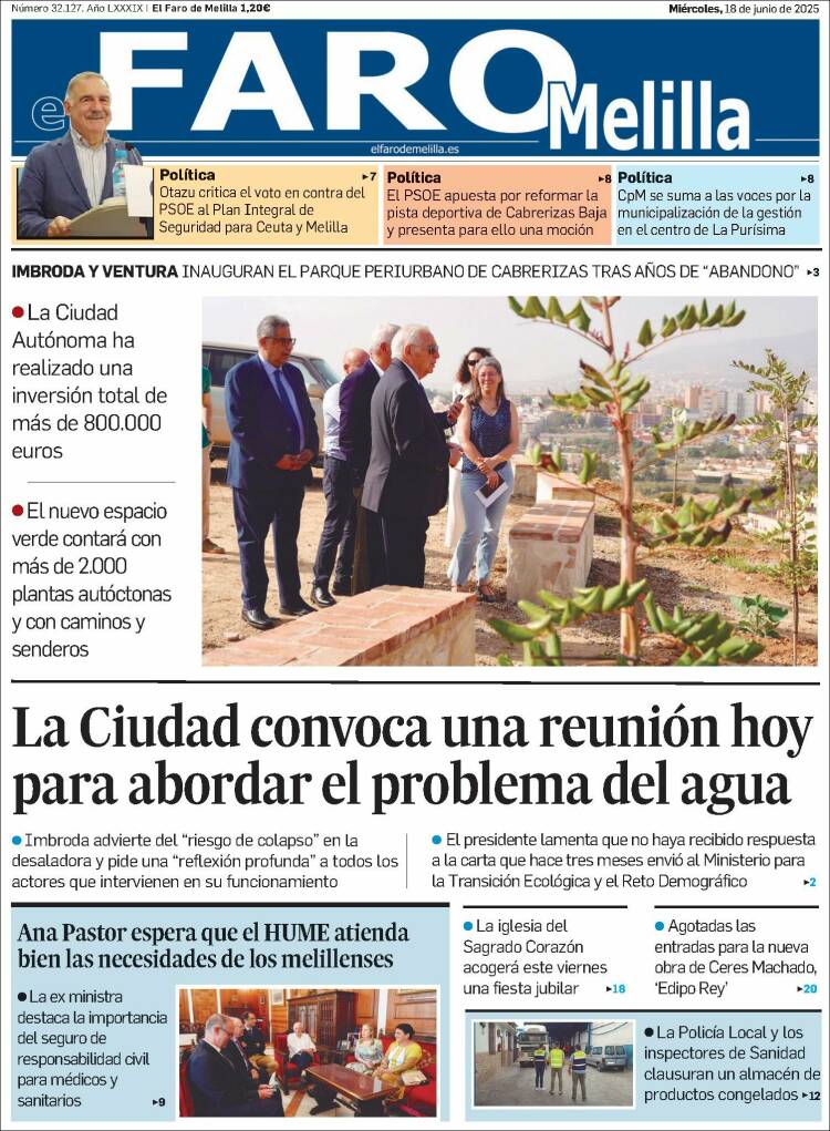 Portada de El Faro de Melilla (España)