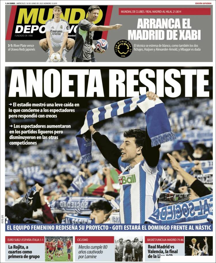 Portada de Mundo Deportivo Gipuzkoa (España)