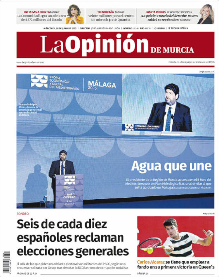 Portada de La Opinión de Murcia (Spain)