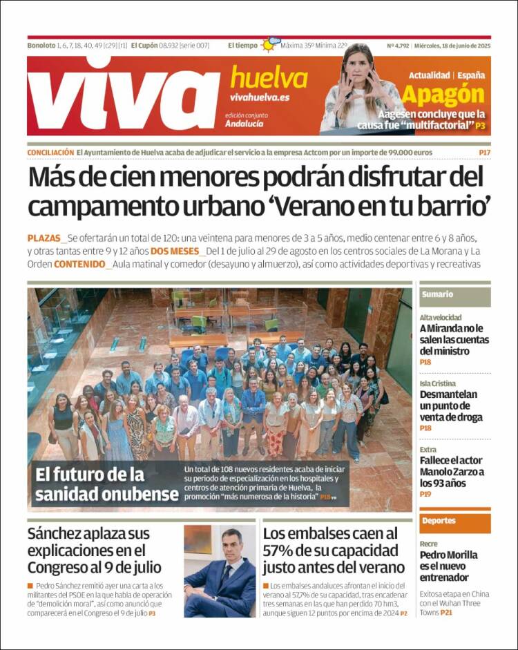Portada de Viva Huelva (España)