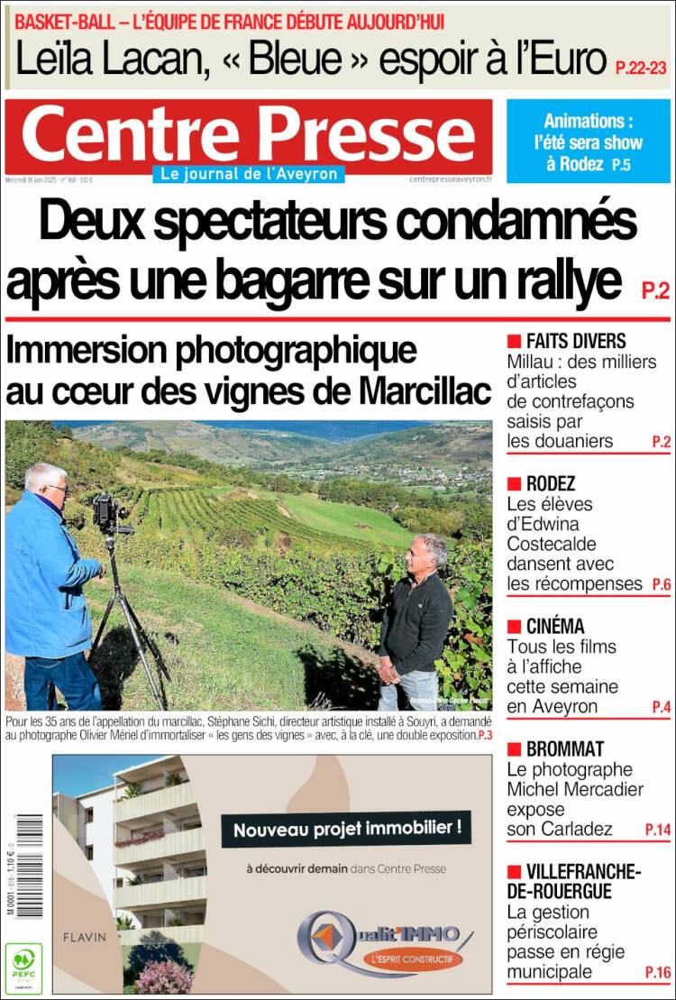 Portada de Centre Presse (France)