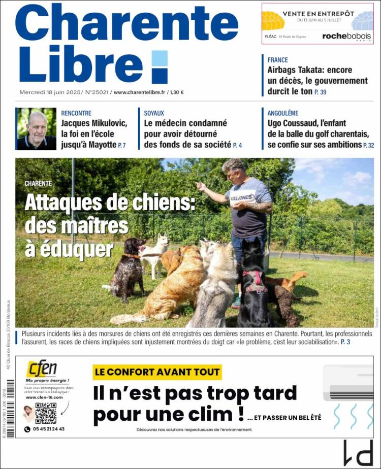 Portada de Charente Libre (France)