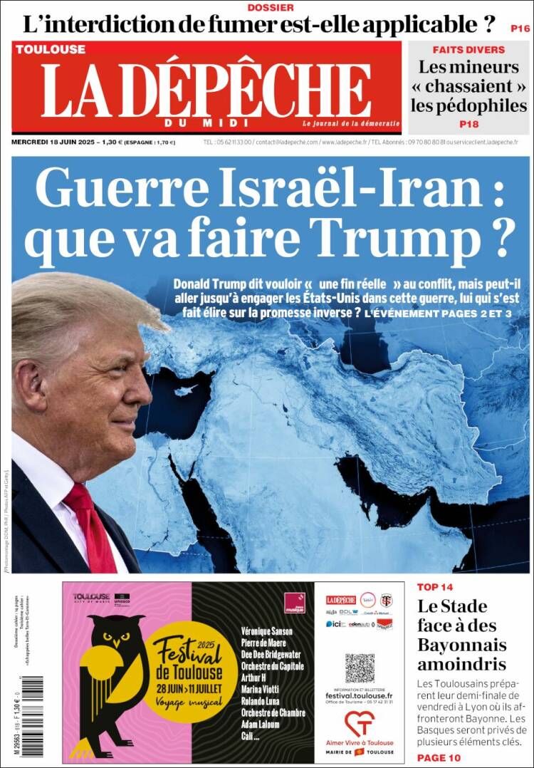 Portada de La Dépêche du Midi (France)