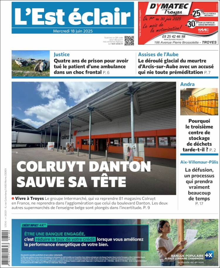 Portada de L'Est Eclair (France)